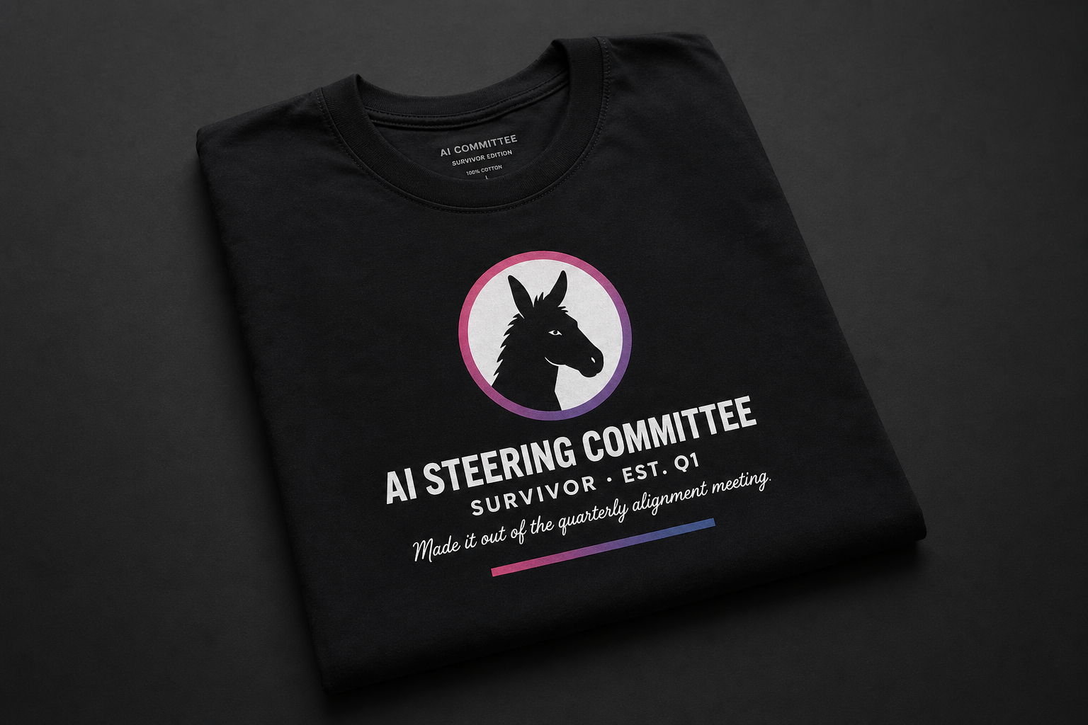 Photoreal tee: AI Steering Committee Survivor
